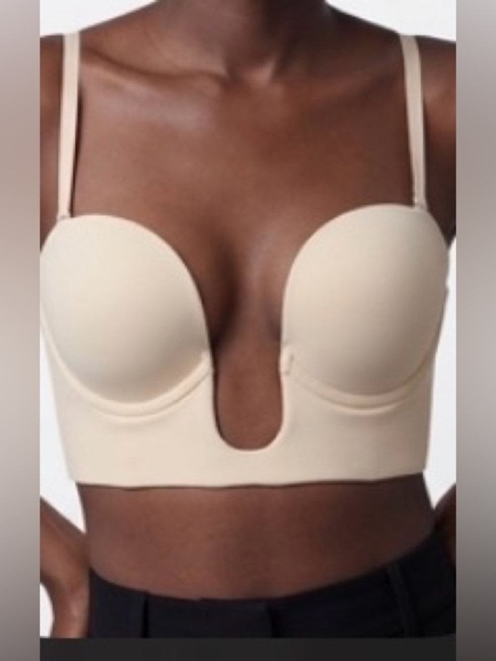 SKIMS Deep Plunge Shapewear Bra Nude Sand Underwire Longline Bra Size M NWT